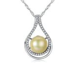 Sterling Silver Pearl Pendant Necklace for Women Party Fine Jewelry