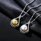 Sterling Silver Pearl Pendant Necklace for Women Party Fine Jewelry