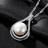 Sterling Silver Pearl Pendant Necklace for Women Party Fine Jewelry