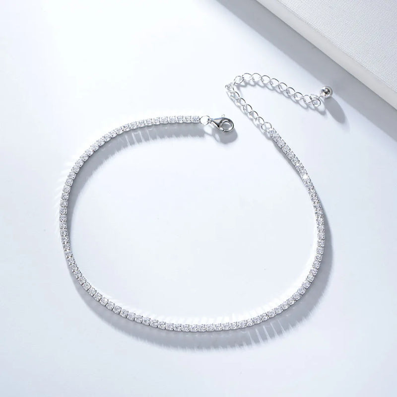 S925 Full Zircon Anklets for Women Fine Jewelry