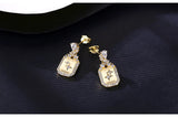 925 Silver Zircon Stud Earrings Women's Jewelry
