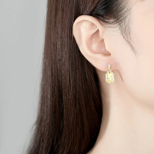 925 Silver Zircon Stud Earrings Women's Jewelry