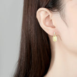 925 Silver Zircon Stud Earrings Women's Jewelry