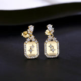 925 Silver Zircon Stud Earrings Women's Jewelry