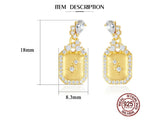 925 Silver Zircon Stud Earrings Women's Jewelry