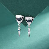 Sterling Silver Zircon Devil's Eye Stud Earrings for Women Party Jewelry