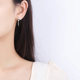 Sterling Silver Zircon Devil's Eye Stud Earrings for Women Party Jewelry