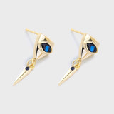 Sterling Silver Zircon Devil's Eye Stud Earrings for Women Party Jewelry