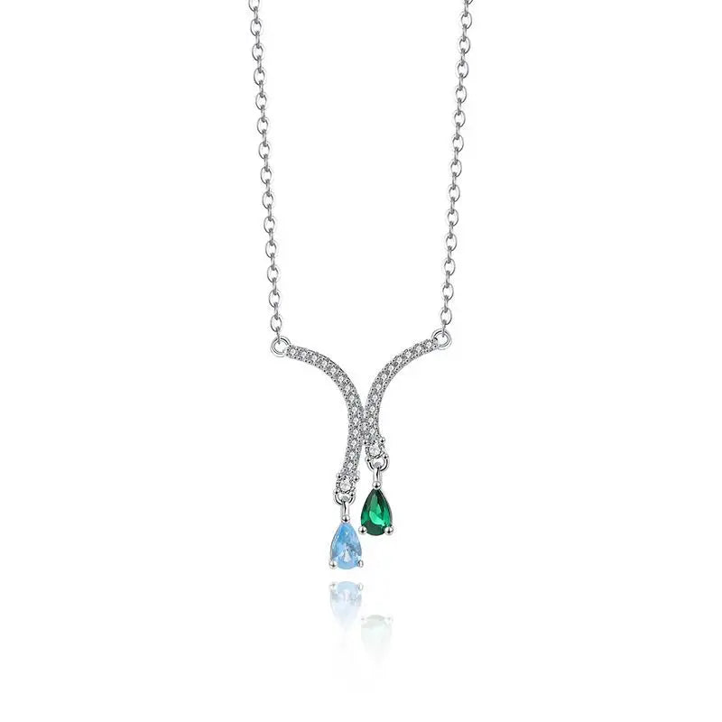 S925 Zircon Pendant Necklace for Women Party Clavicle Chain