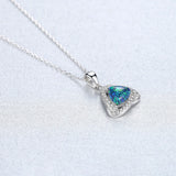Opal Gemstone Pendant Necklace 925 Silver Women's Jewelry