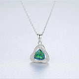 Opal Gemstone Pendant Necklace 925 Silver Women's Jewelry