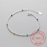 S925 Colorful Beads Ball Bracelet for Women Girls