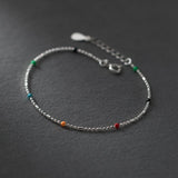S925 Colorful Beads Ball Bracelet for Women Girls