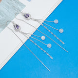 Purple Tulip Tassel Ear Line Opal Earrings