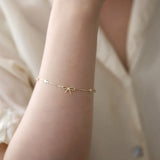 S925 Sterling Silver Bowknot Charm Bracelet for Women Girls