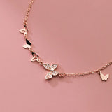 S925 Sterling Silver Butterfly Crystal Bracelet - Wedding Gift