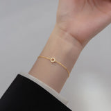 925 Silver Circle Crystal Bracelet for Women