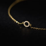 925 Silver Circle Crystal Bracelet for Women