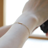 925 Silver Geometric Chain Bracelet 14K Plated for Women Girls