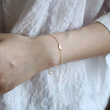 925 Sterling Silver Love Heart Bracelet 14K Plated for Women Girls