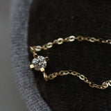 925 Silver Female Bracelet 14K Plated Round Crystal Bracelet Wedding Gift