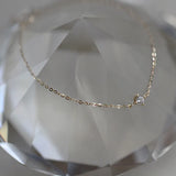 925 Silver Female Bracelet 14K Plated Round Crystal Bracelet Wedding Gift