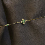 S925 Sterling Silver Female Bracelet Square Emerald Crystal Bracelet