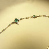 S925 Sterling Silver Female Bracelet Square Emerald Crystal Bracelet