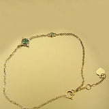 S925 Sterling Silver Female Bracelet Square Emerald Crystal Bracelet