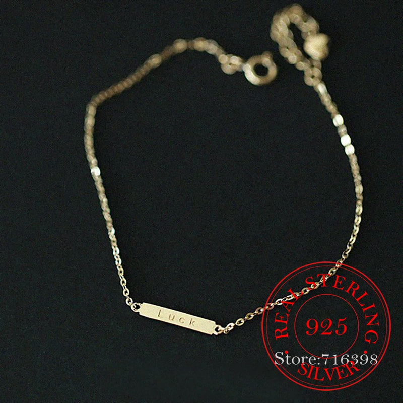 Geometric Letter Bracelet 925 Silver 14K Plated Wedding Gift