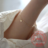 S925 Sterling Silver Female Bracelet 14K You&I Heart Bracelets For Women Girls