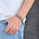 S925 Sterling Silver Hand Woven Jewelry Ethnic Punk Rock Bracelet