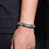 S925 Sterling Silver Hand Woven Jewelry Ethnic Punk Rock Bracelet