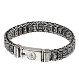 S925 Sterling Silver Hand Woven Jewelry Ethnic Punk Rock Bracelet