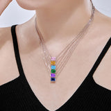 S925 Sterling Silver High Carbon Diamond Pendant Necklace