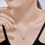 S925 Sterling Silver High Carbon Diamond Pendant Necklace