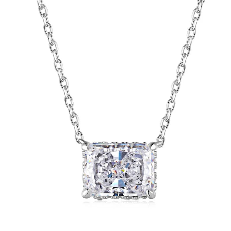S925 Sterling Silver High Carbon Diamond Pendant Necklace