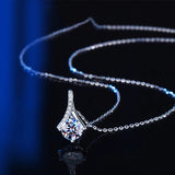 Sterling Silver Moissanite Pendant Necklace Set for Women