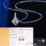 Sterling Silver Moissanite Pendant Necklace Set for Women
