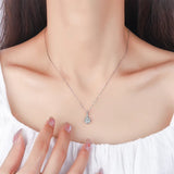 Sterling Silver Moissanite Pendant Necklace Set for Women