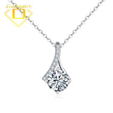 Sterling Silver Moissanite Pendant Necklace Set for Women