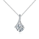 Sterling Silver Moissanite Pendant Necklace Set for Women