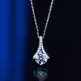 Sterling Silver Moissanite Pendant Necklace Set for Women