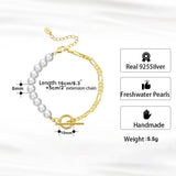 S925 Silver Freshwater Pearl Bracelet Birthday Gift Women Fine Jewelry