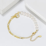 S925 Silver Freshwater Pearl Bracelet Birthday Gift Women Fine Jewelry
