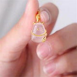 S925 Sterling Silver Crystal Cat Pendant Necklace Wedding Jewelry Gift