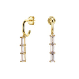 S925 Rainbow Zircon Stud Earring Colorful Crystal Fine Earrings