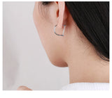 S925 Silver Letter D Hoop Earrings Women Fine Jewelry Eardrop Hot Sell