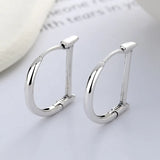 S925 Silver Letter D Hoop Earrings Women Fine Jewelry Eardrop Hot Sell