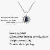 S925 Sparkling Zircon Pendant Necklace for Women - High Party Gemstone Jewelry